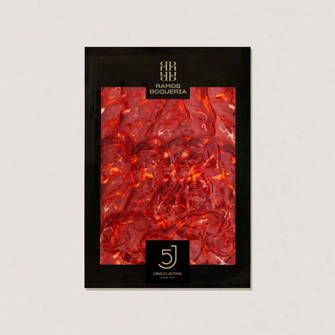 One envelope of Morcón Cinco Jotas (5J) - 100 grams.